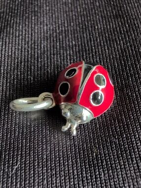 Tiffany And Co Sterling Silver Ladybug CHARM - Red And Black